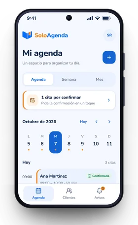 App móvil de citas desarrollada a la medida, abierta en un celular Android